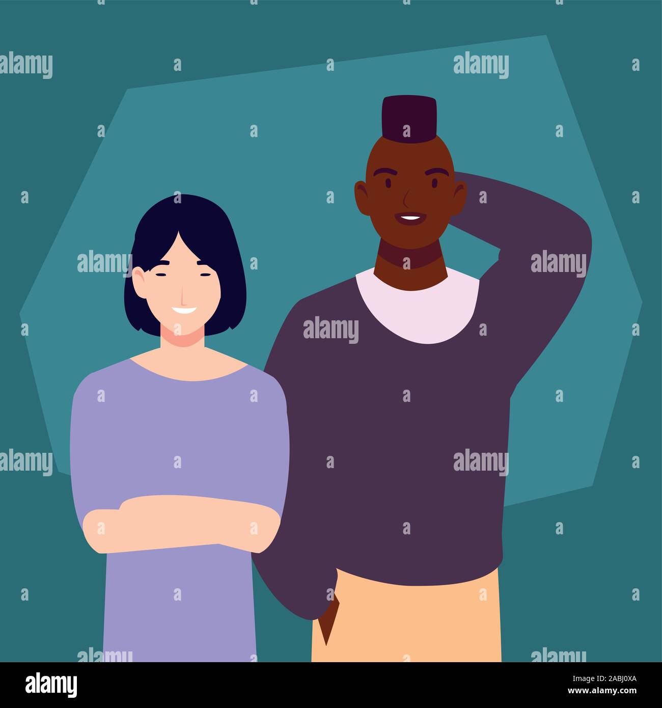 young men with different poses vector illustration design Stock Vector ...