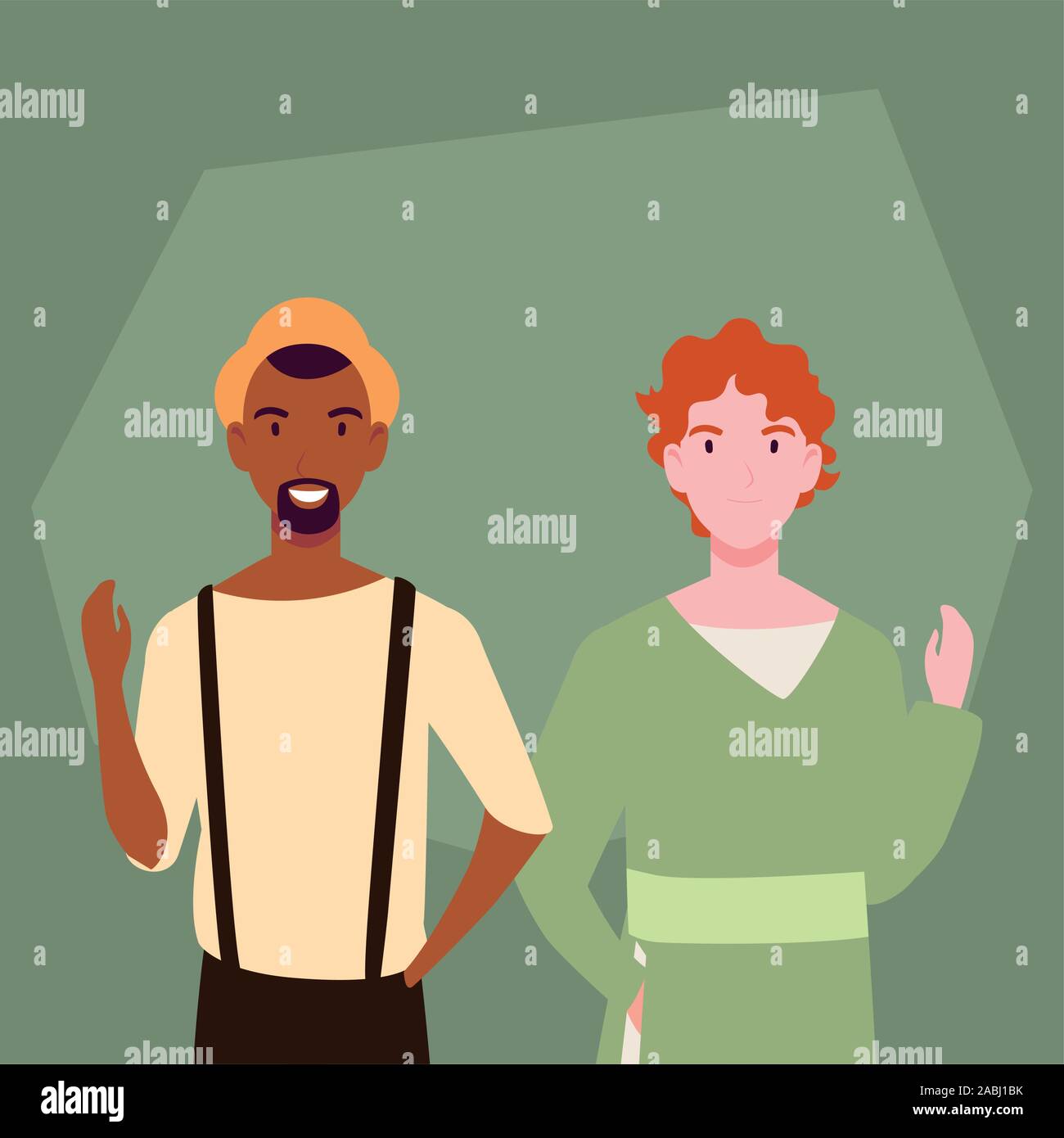 young men with different poses vector illustration design Stock Vector ...