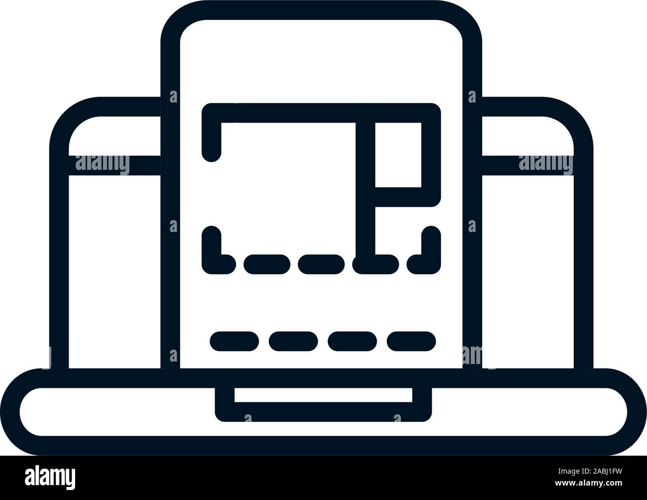 laptop plan architecture icon line style vector illustration Stock ...