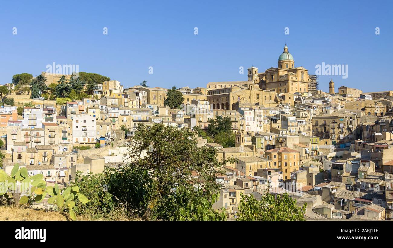 Panoramic view of Piazza Armerina town on Sicily, Italy Stock Photo