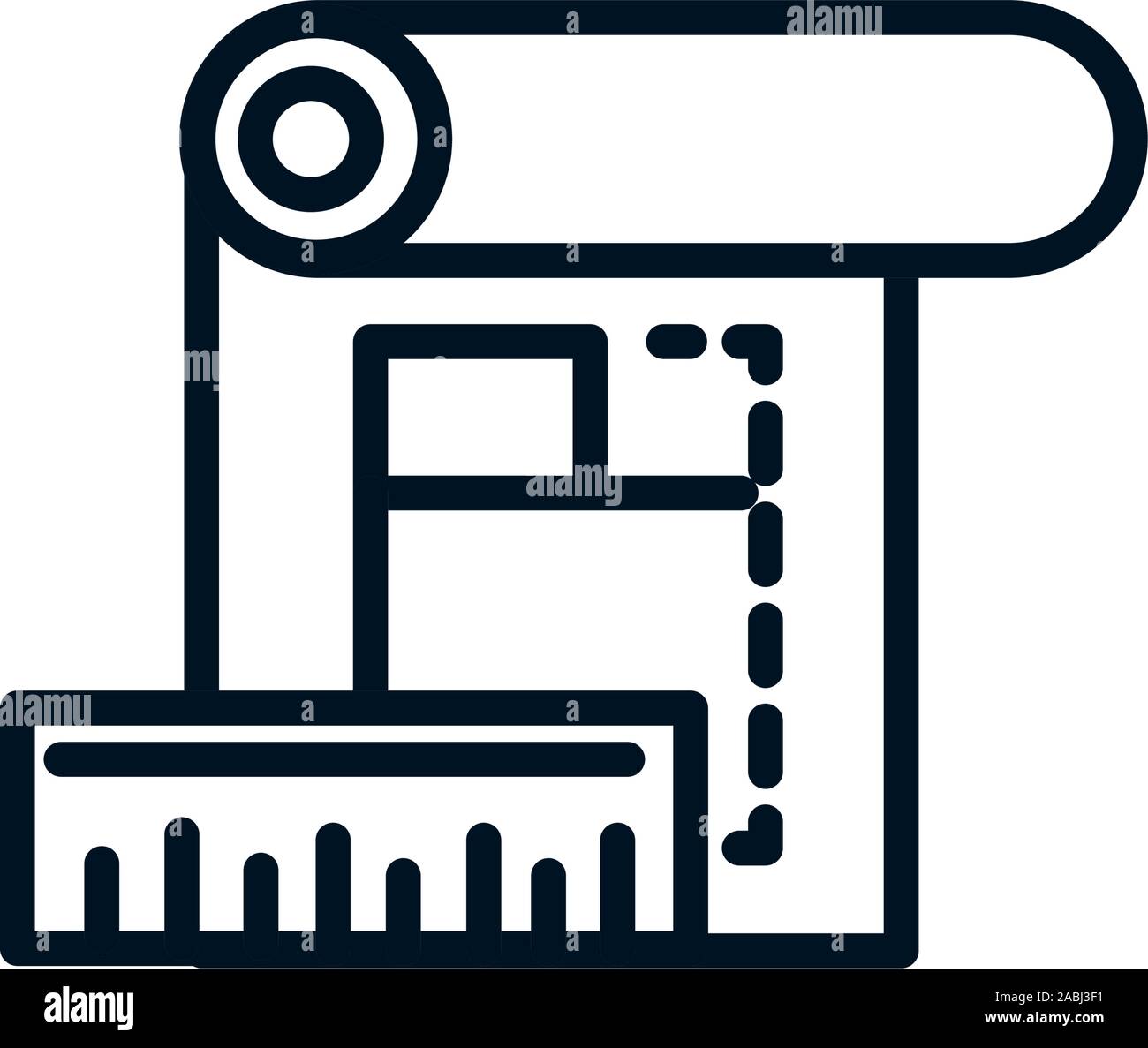 blueprint ruler design architecture icon line style vector illustration ...
