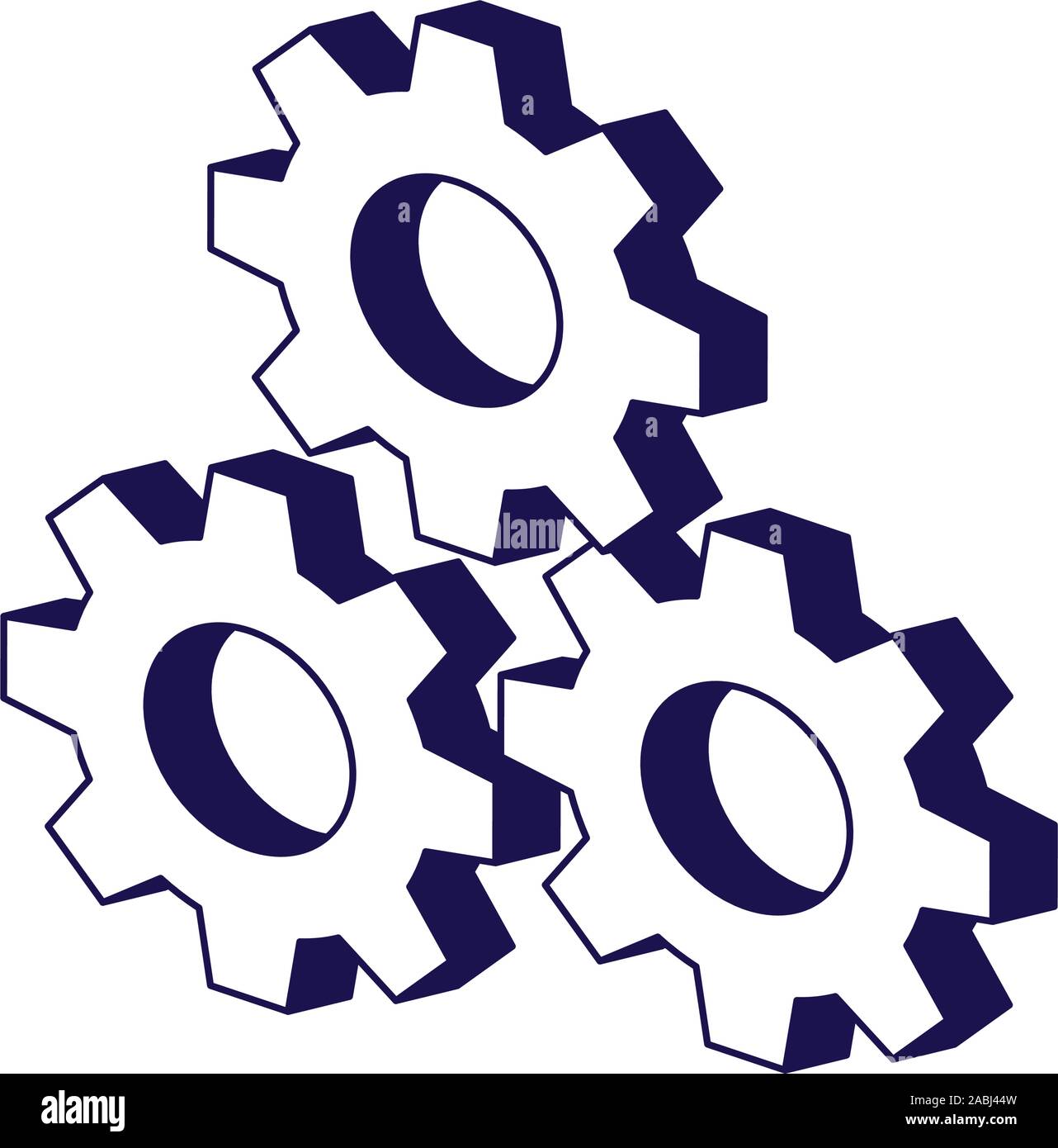 gear wheels icon, flat design Stock Vector Image & Art - Alamy