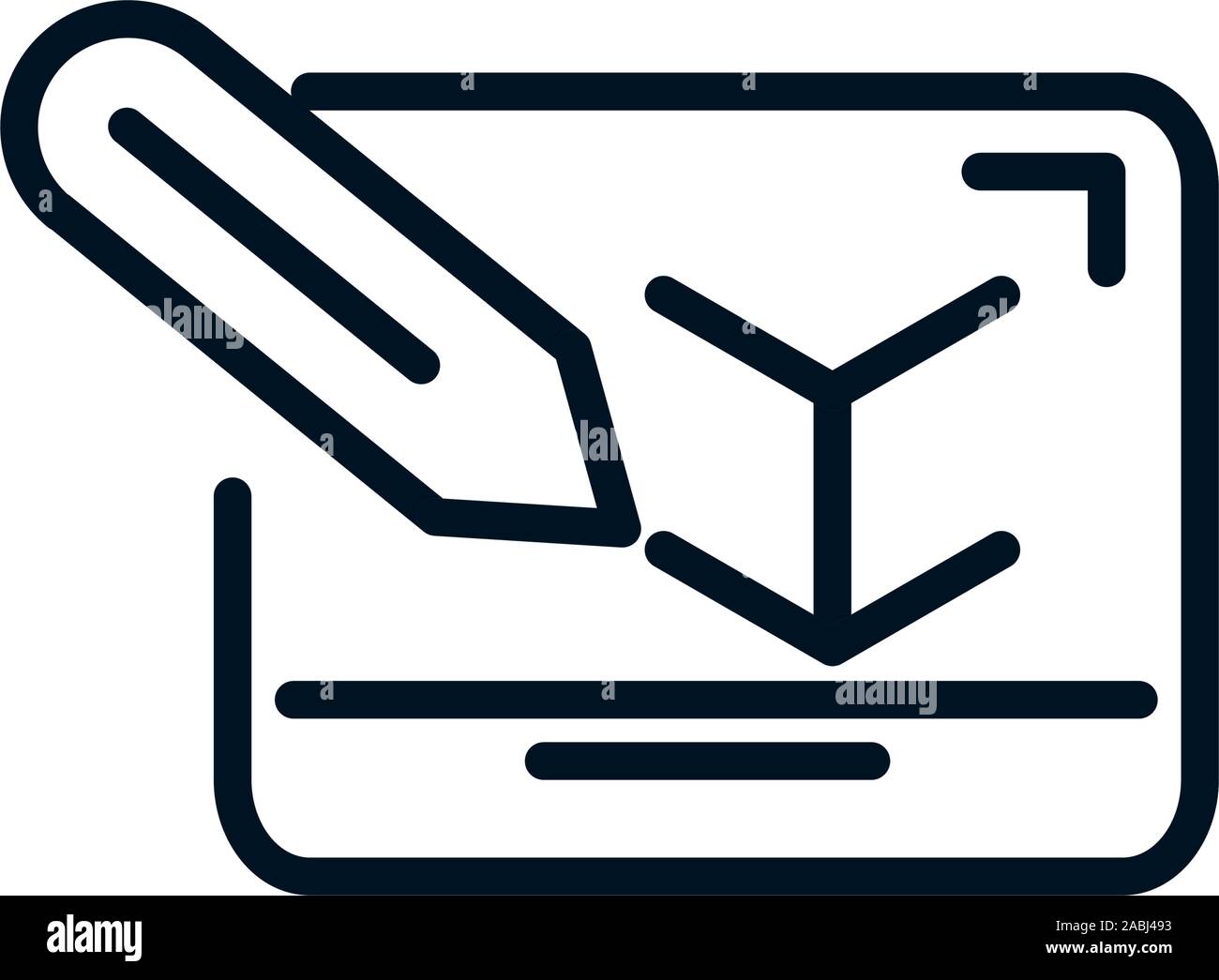 digital pen design plan architecture icon line style vector