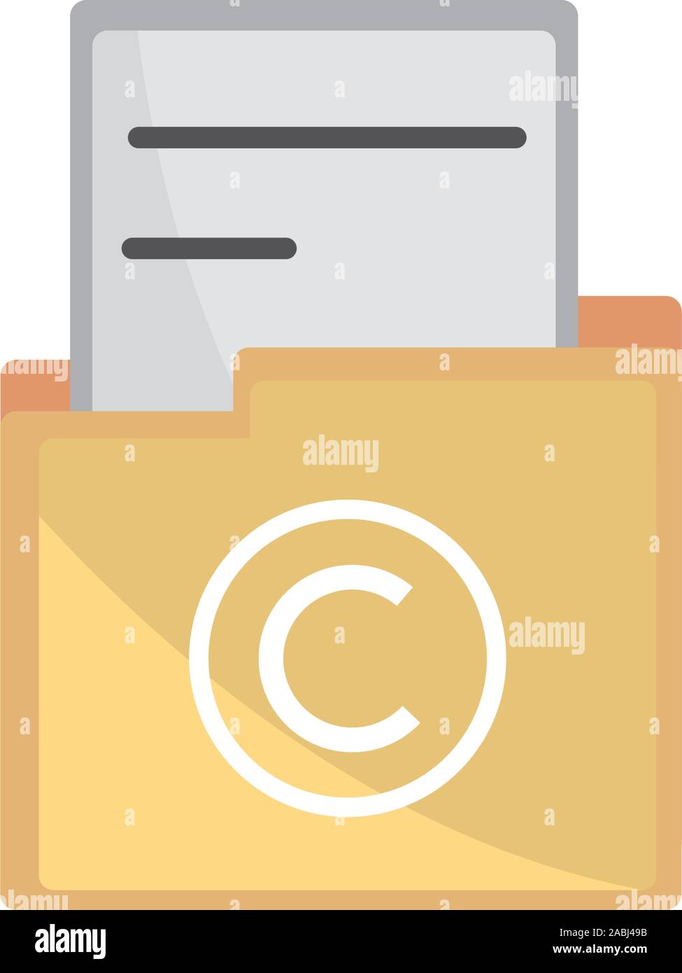 folder file property intellectual copyright icon vector illustration Stock Vector