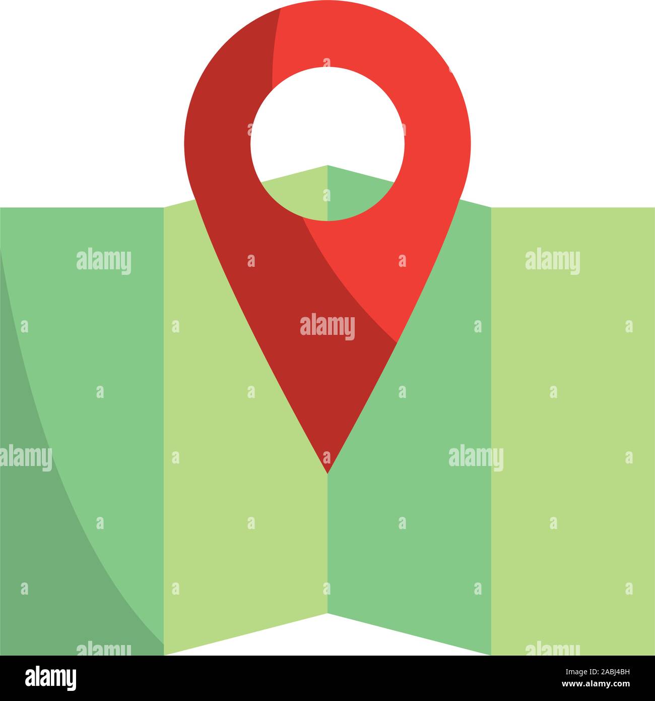 pointer gps folded map and navigation vector illustration Stock Vector ...