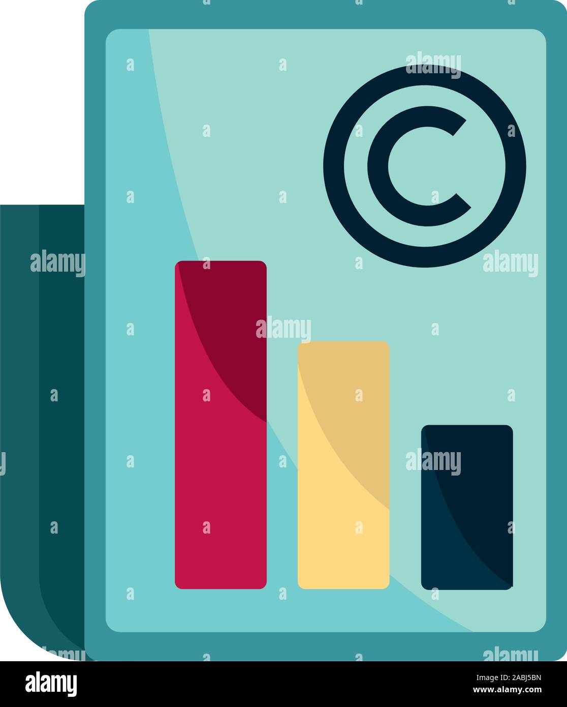 diagram document property intellectual copyright icon vector illustration Stock Vector
