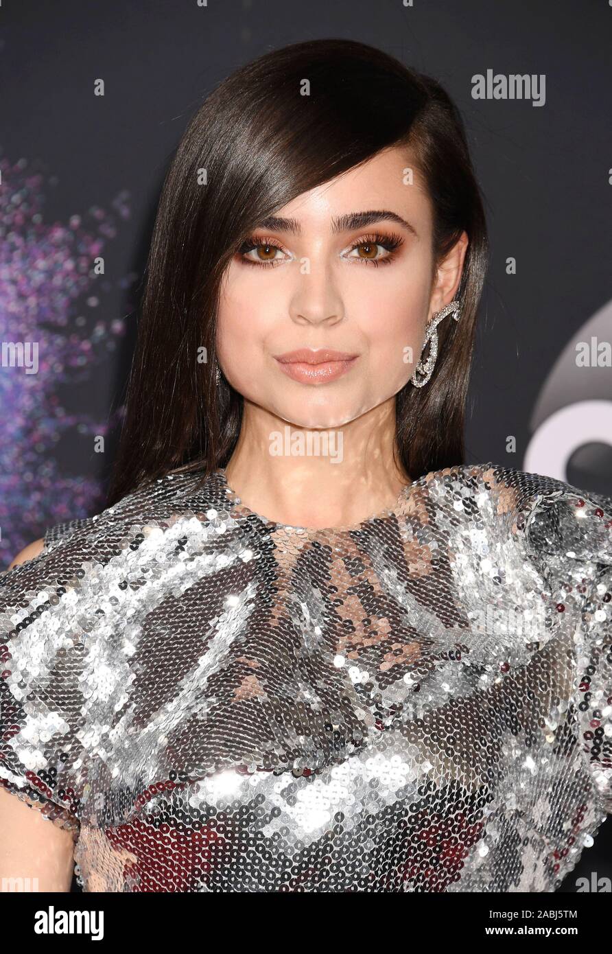 LOS ANGELES, CA - NOVEMBER 24: Sofia Carson attends the 2019 American Music Awards at Microsoft Theater on November 24, 2019 in Los Angeles, California. Stock Photo