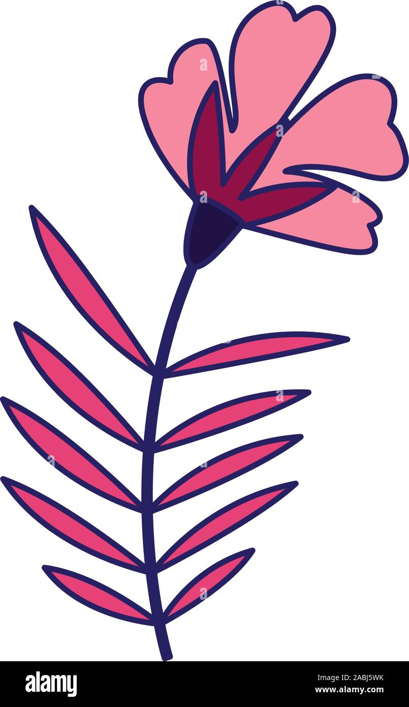 pink flower with leaves icon Stock Vector Image & Art - Alamy