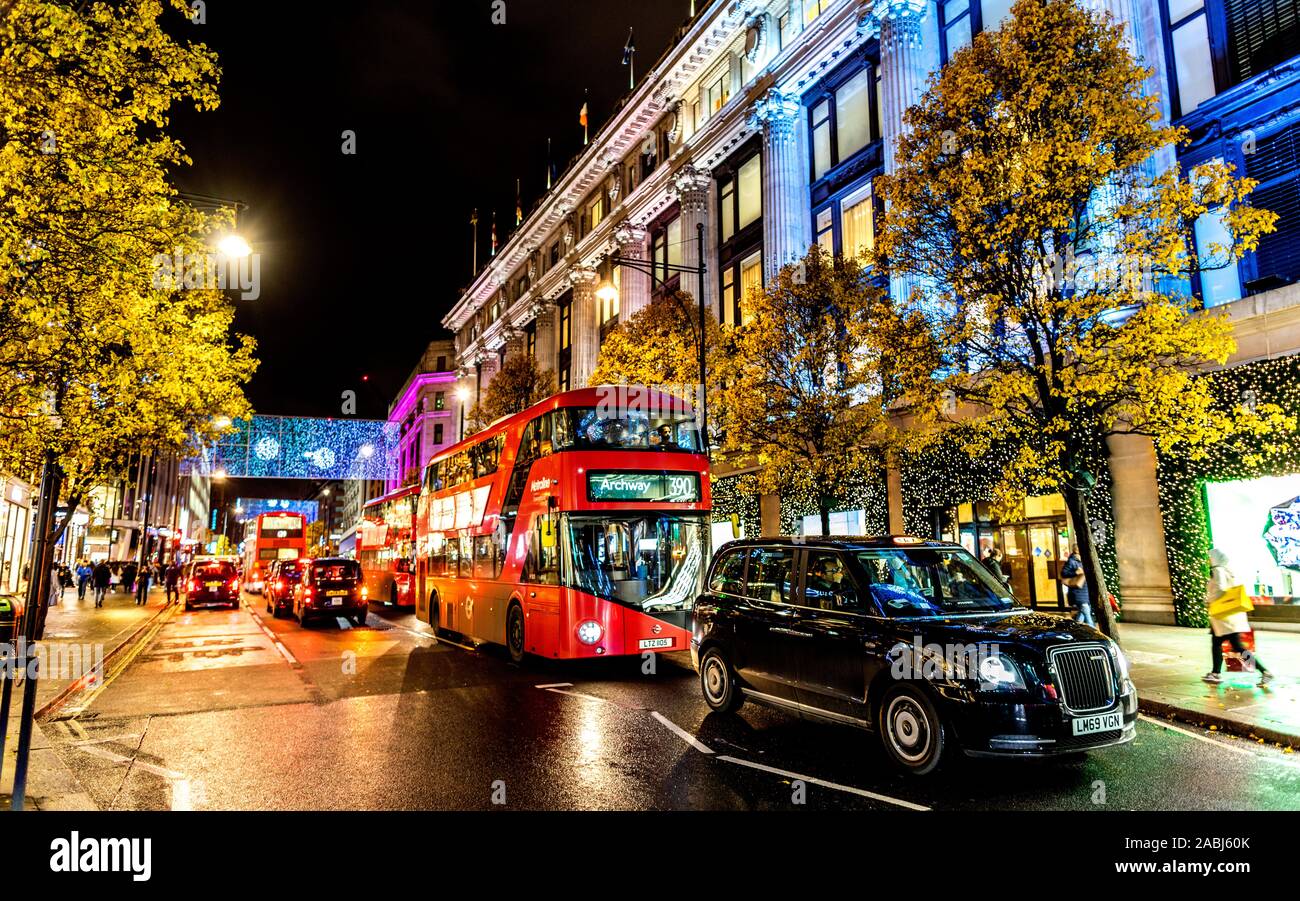 Sefridges Store Oxford Street At Christmas 2019 London UK Stock Photo