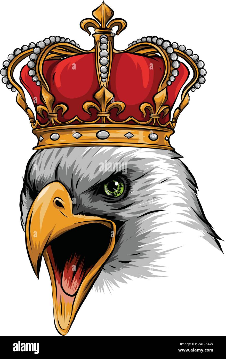 Eagle head with crown logo template, silhouette hawk mascot graphic, wall  mural • murals bird of prey, nobility, identity | myloview.com