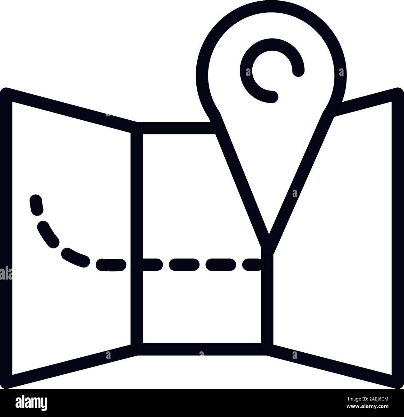 gps navigation map pointer shopping line style vector illustration ...