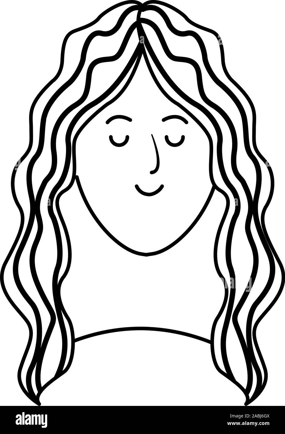 woman face icon, flat design Stock Vector