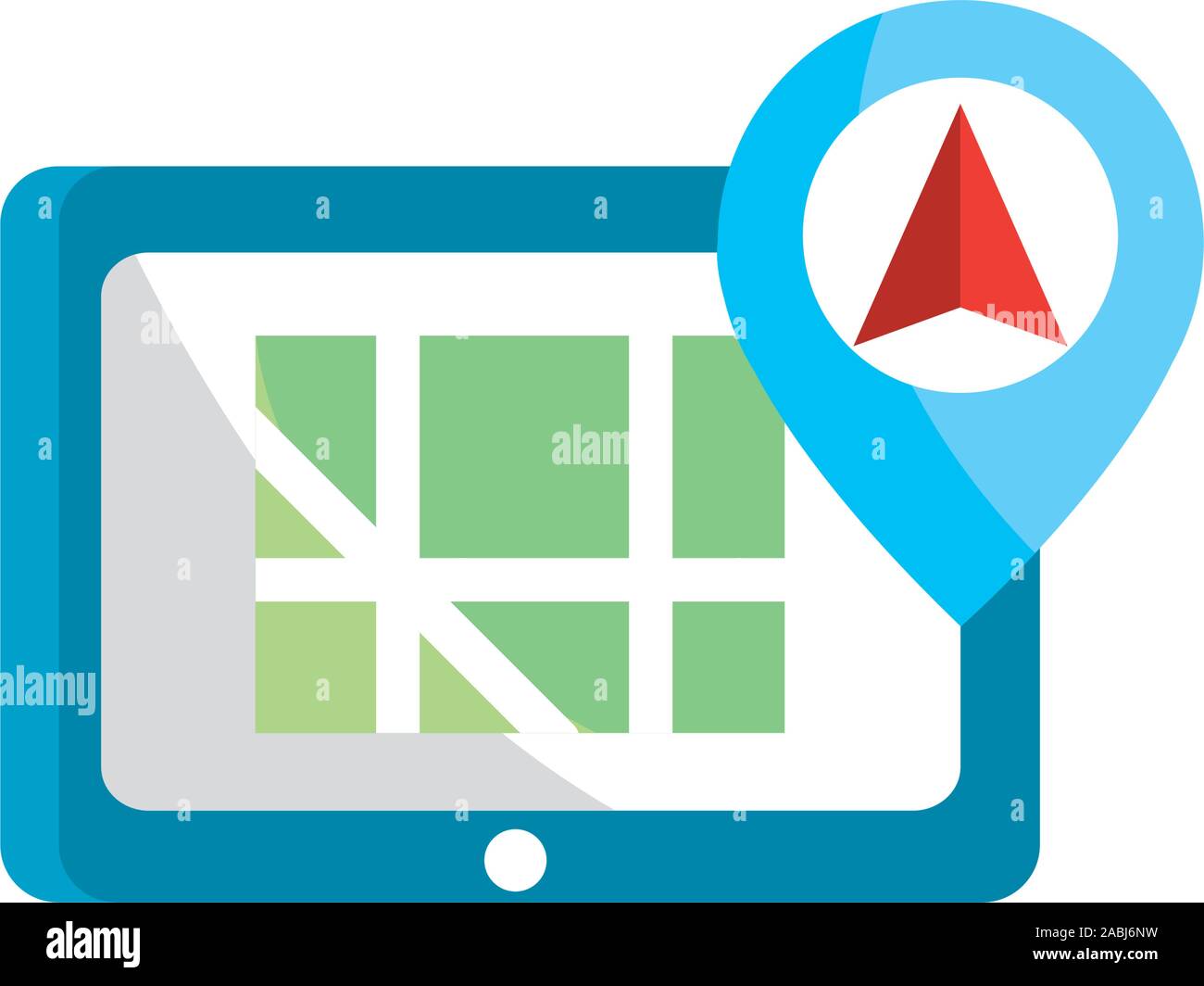 mobile pin arrow gps map and navigation vector illustration Stock ...