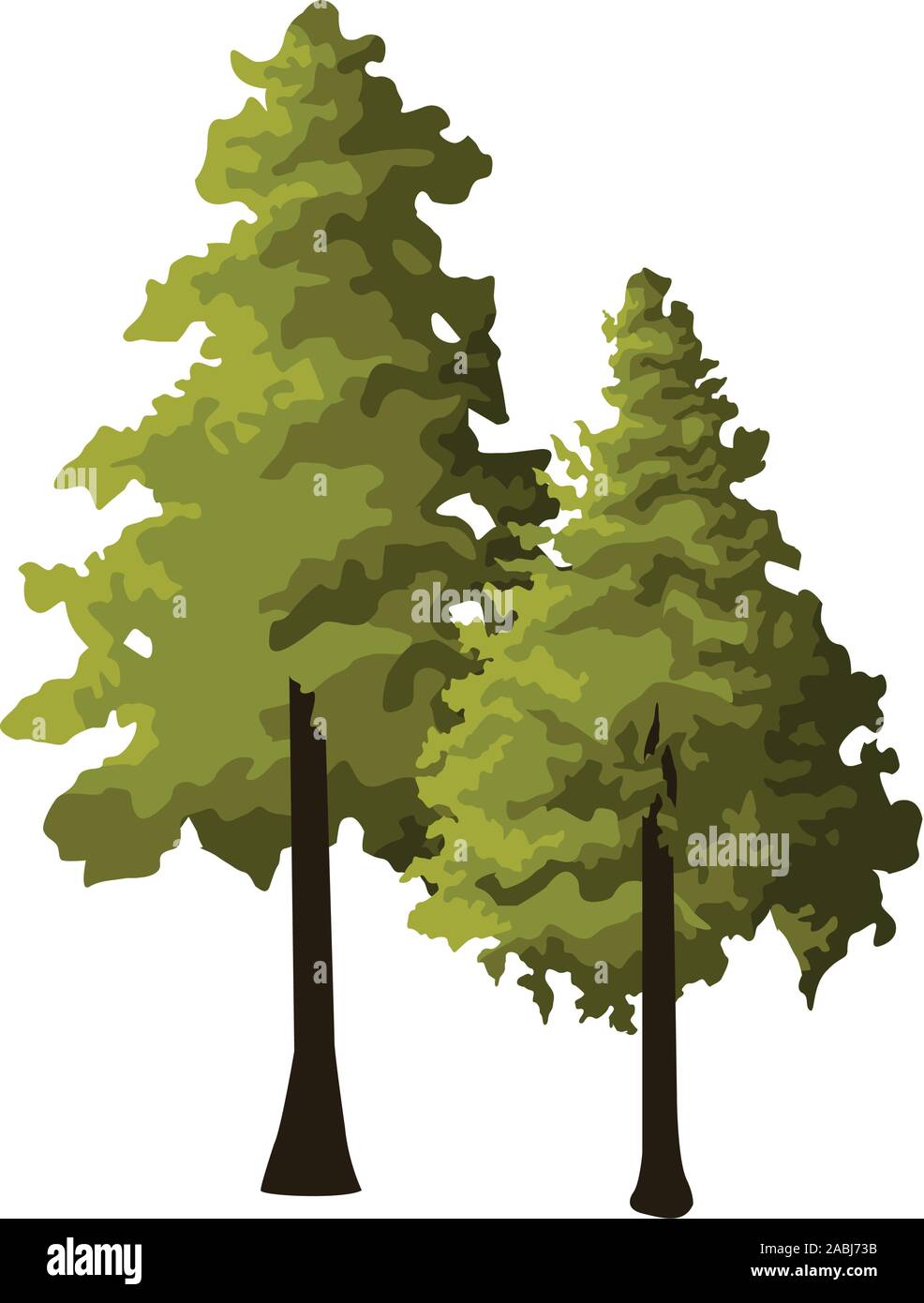 Pine Trees Icon Colorful Design Stock Vector Art Illustration