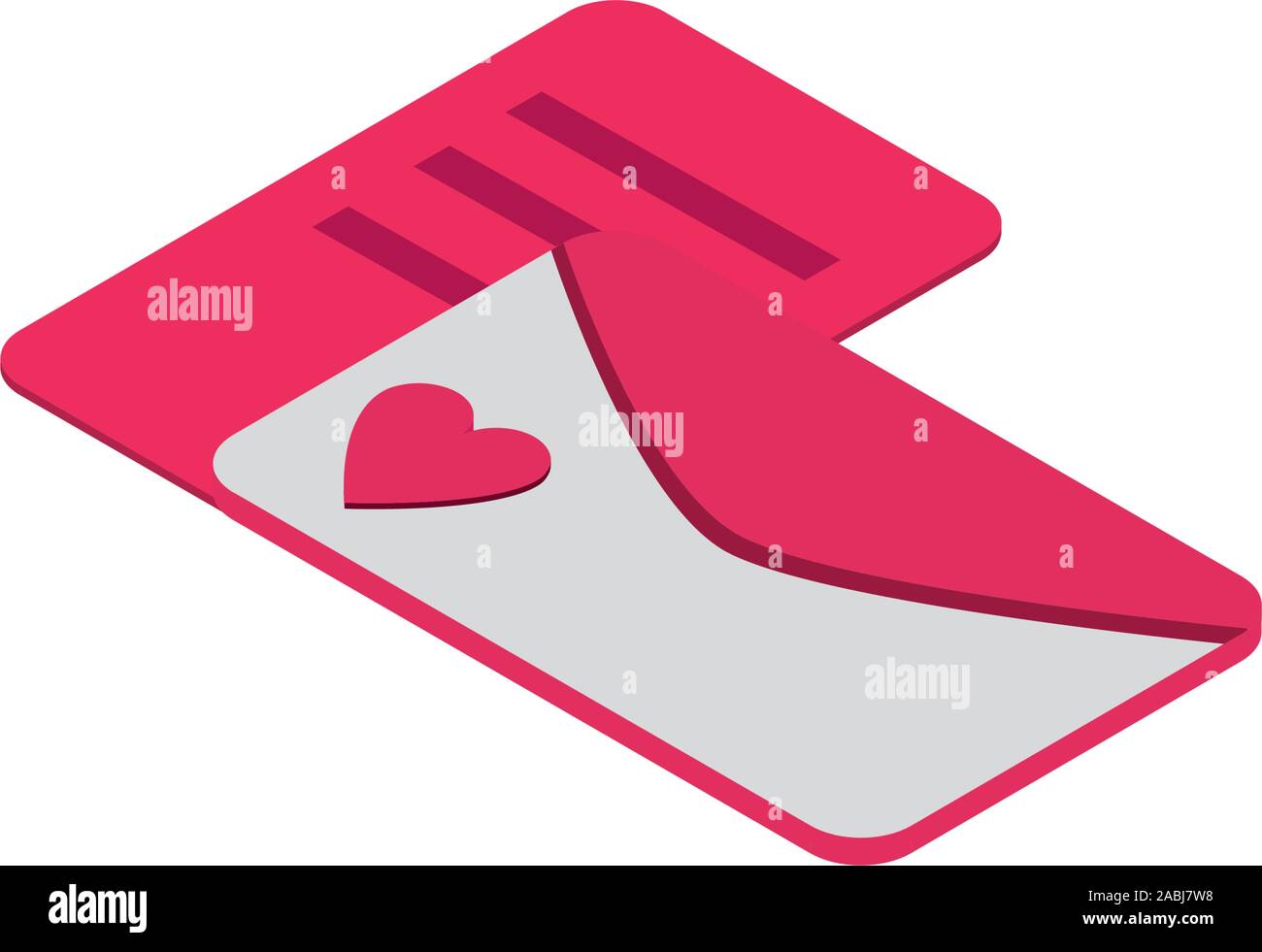happy valentines day email envelope letter romantic isometric icon ...