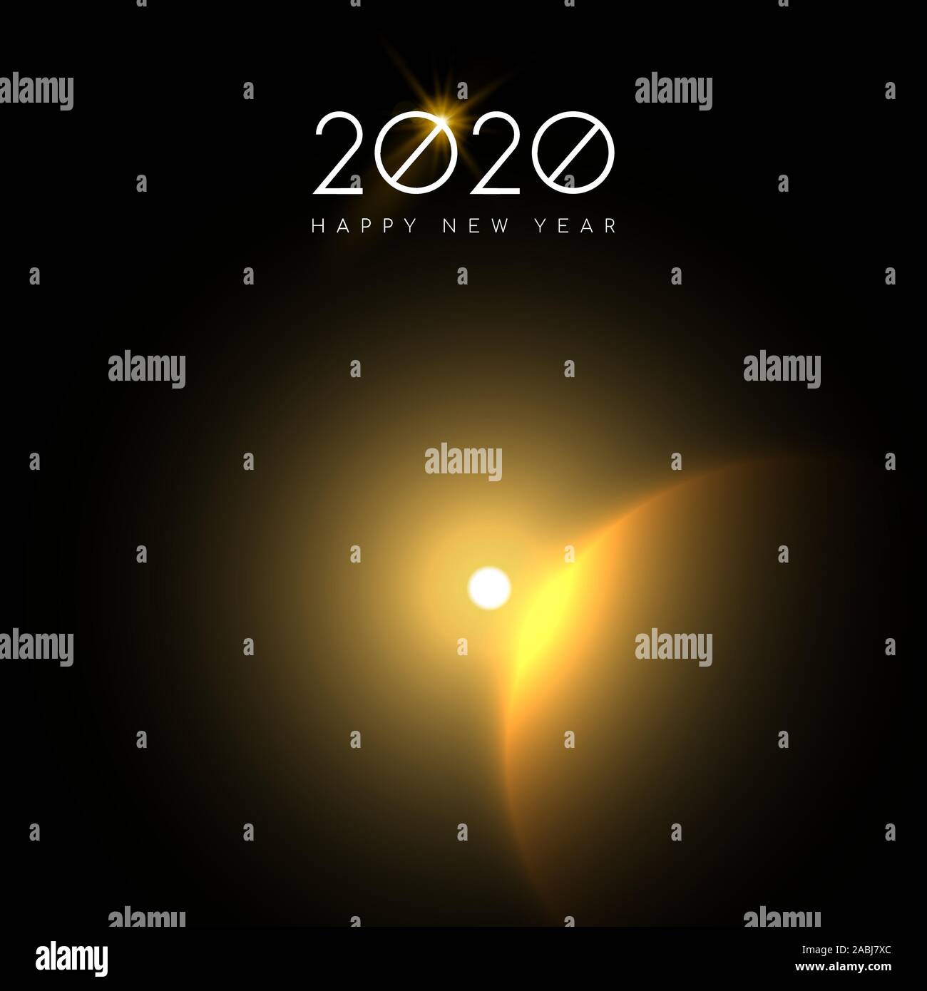 happy-new-year-2020-greeting-card-of-gold-solar-eclipse-on-night-sky