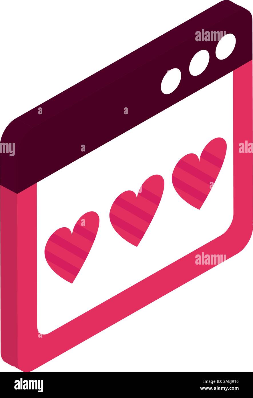 happy valentines day website love isometric icon vector illustration ...