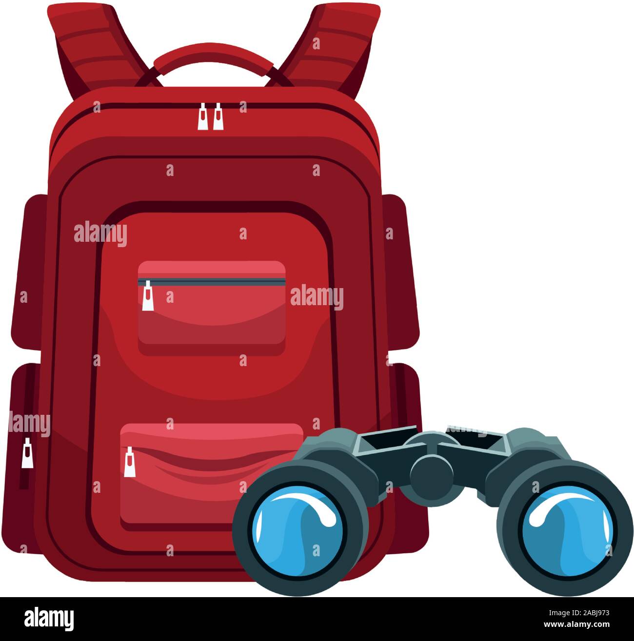 backpack and binoculars icon, flat design Stock Vector Image & Art Alamy