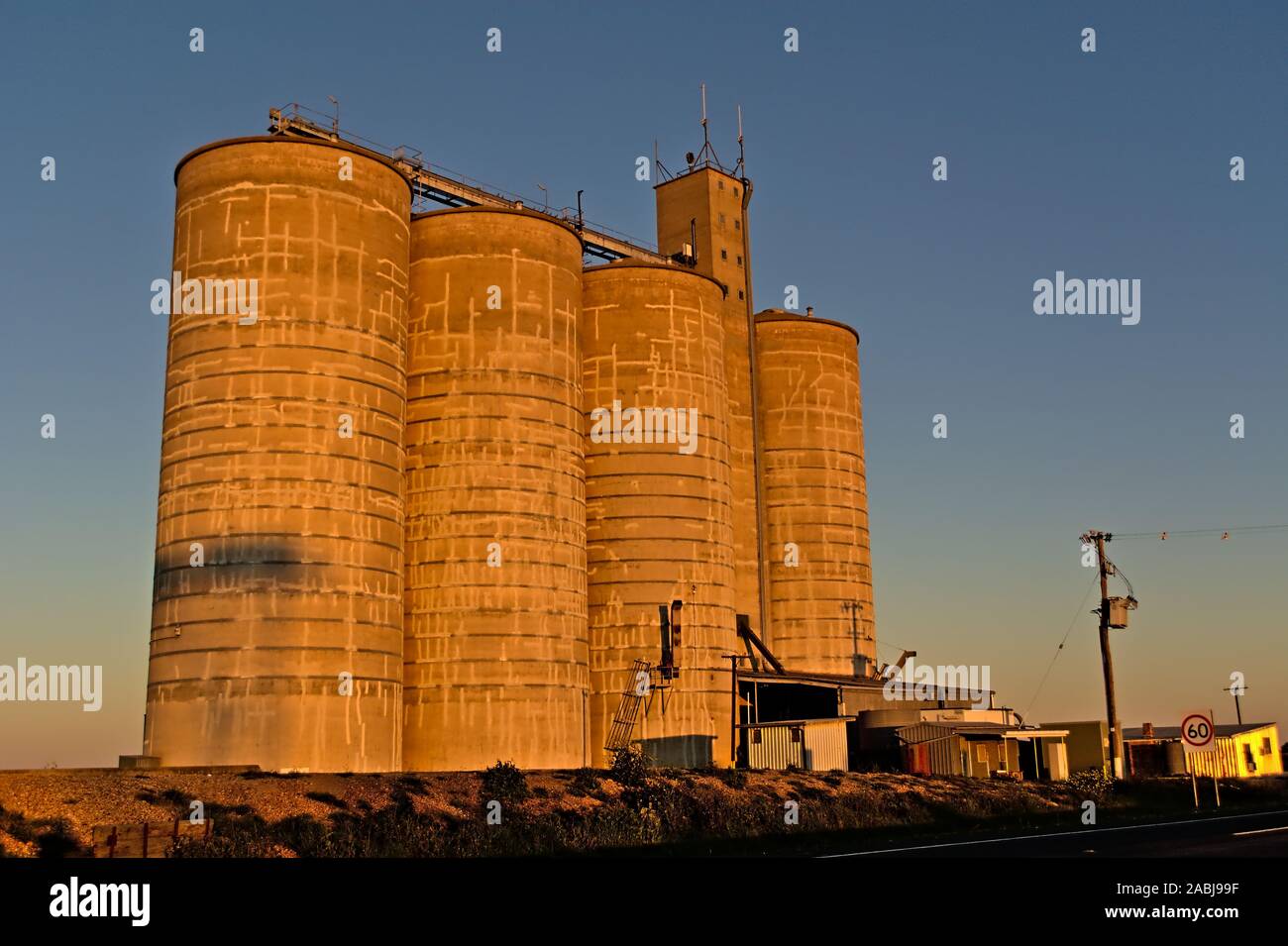 Grain silos in outback australia Stock Photo