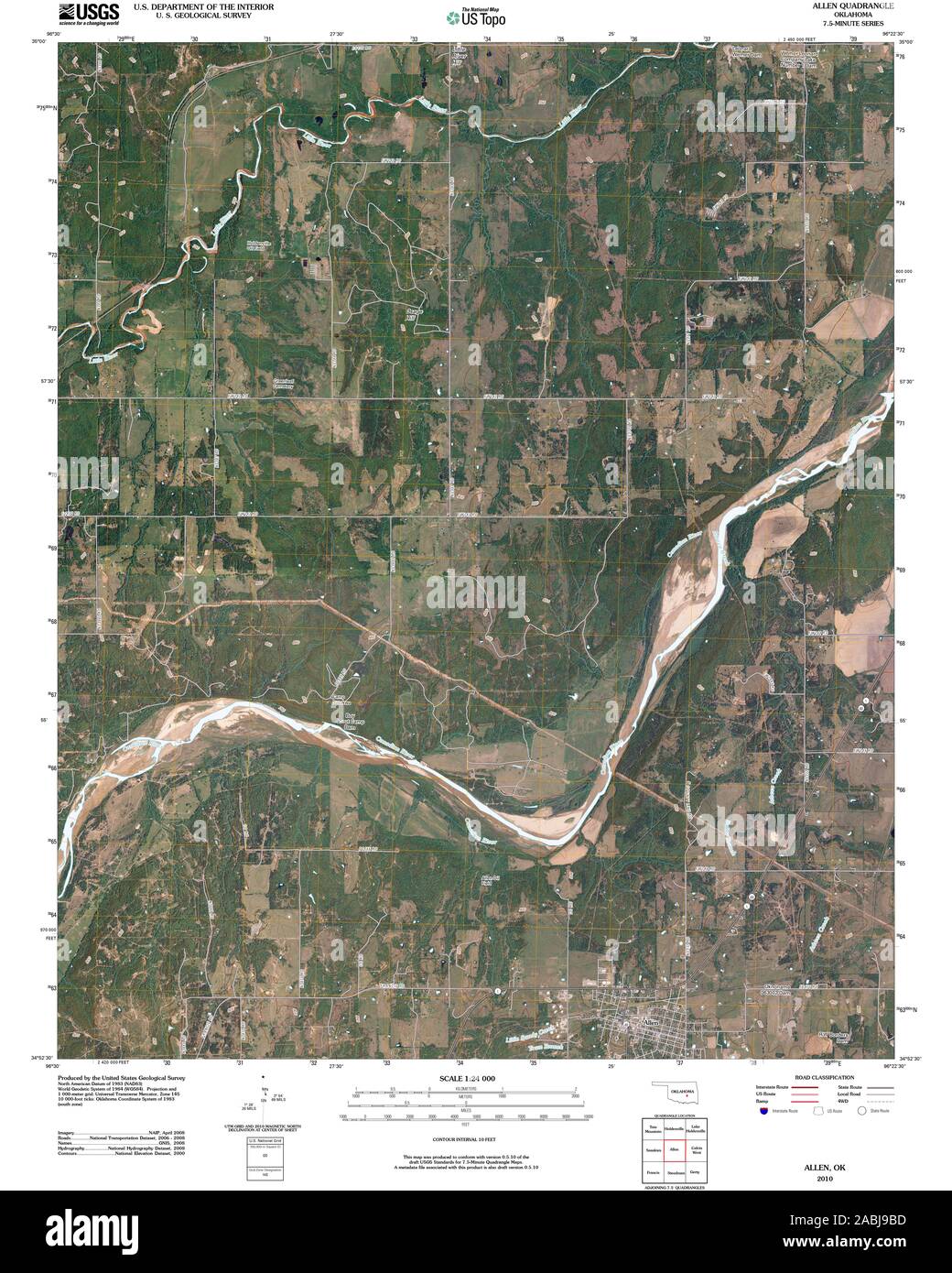 Map of allen oklahoma hires stock photography and images Alamy