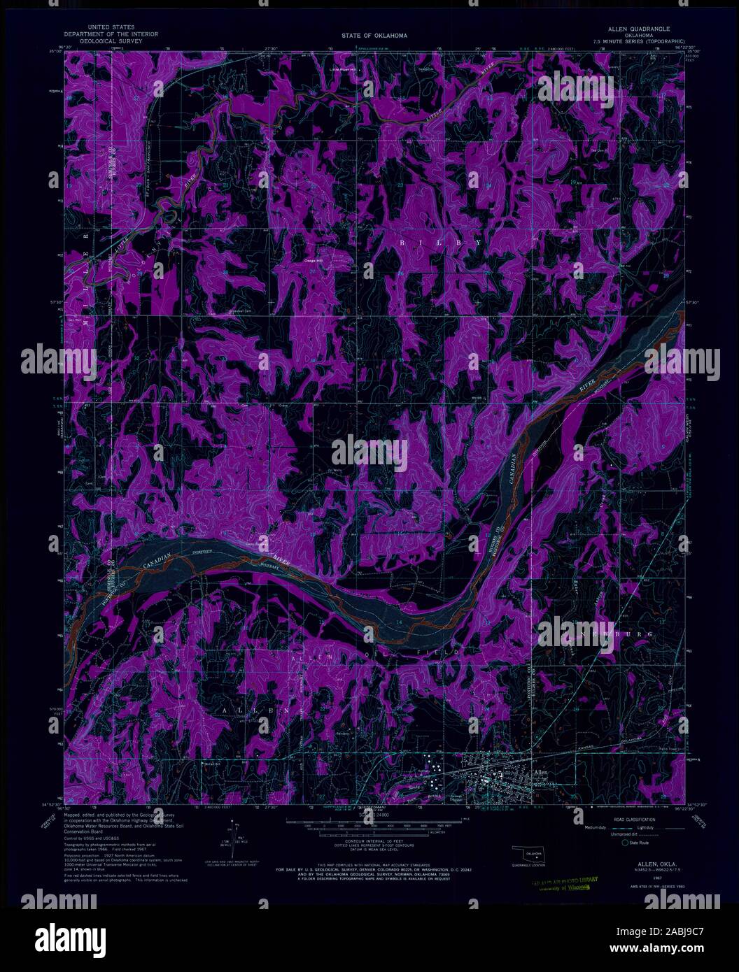 Allen oklahoma map hires stock photography and images Alamy