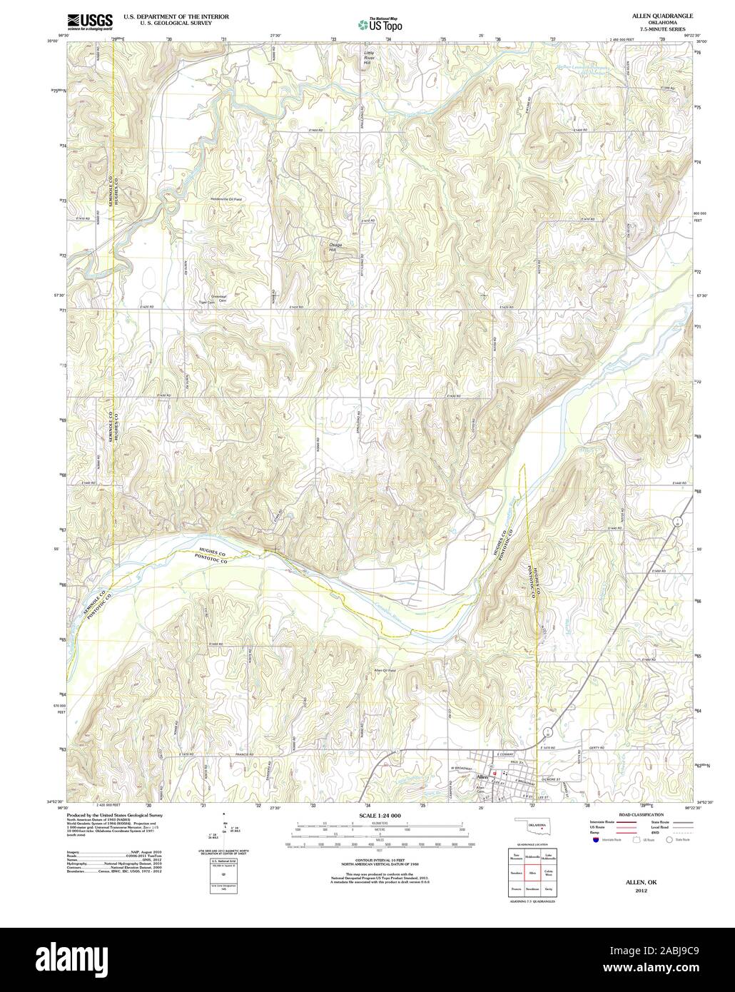 Allen oklahoma map Cut Out Stock Images & Pictures Alamy