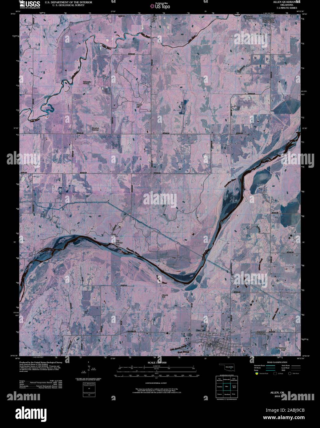 Map of allen oklahoma hires stock photography and images Alamy