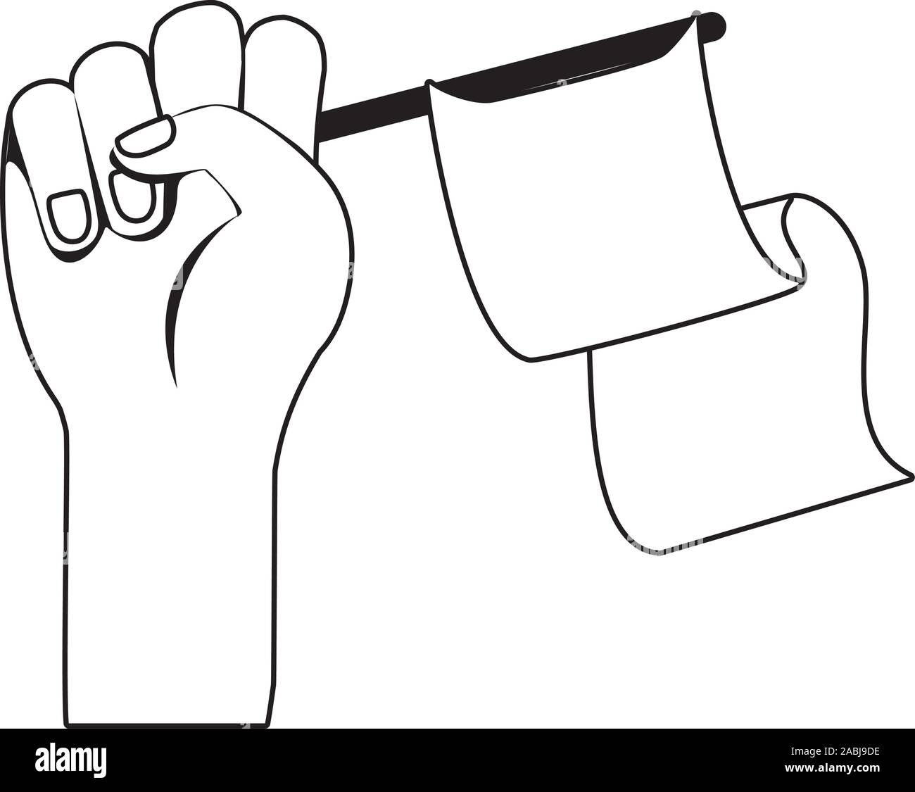 Hand holding white flag vector design Stock Vector Image & Art Alamy