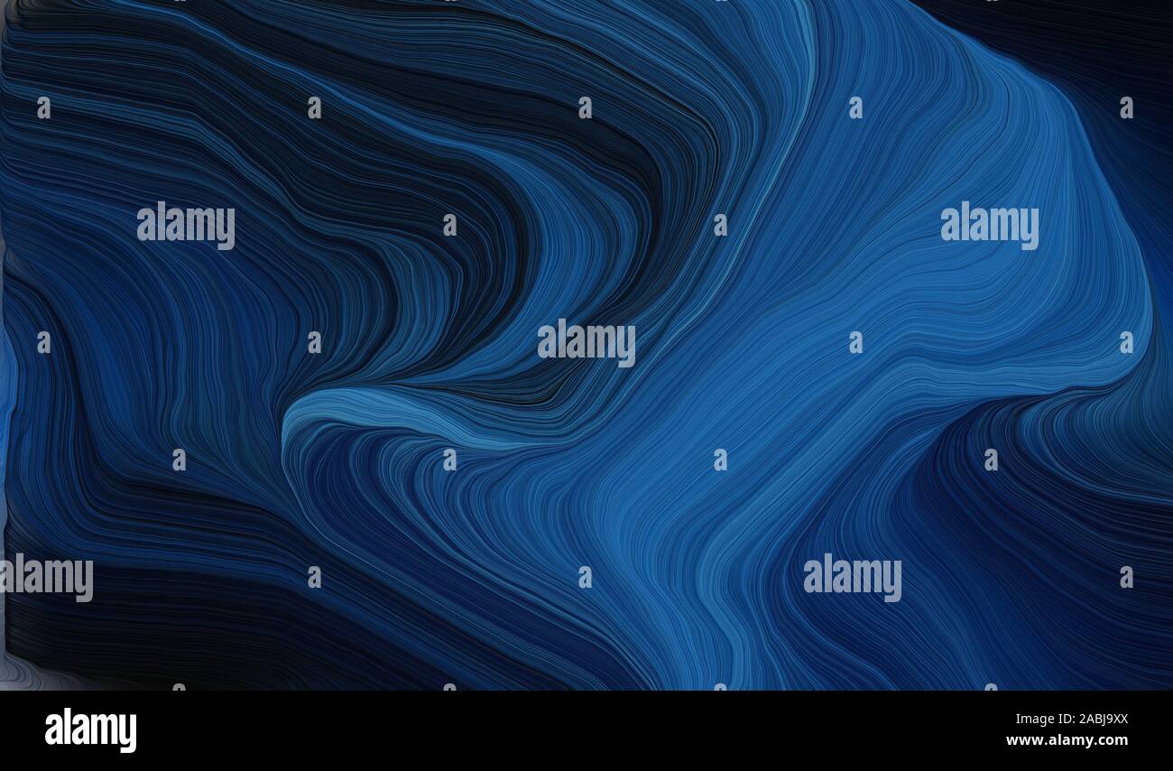 smooth swirl waves background illustration with very dark blue, teal