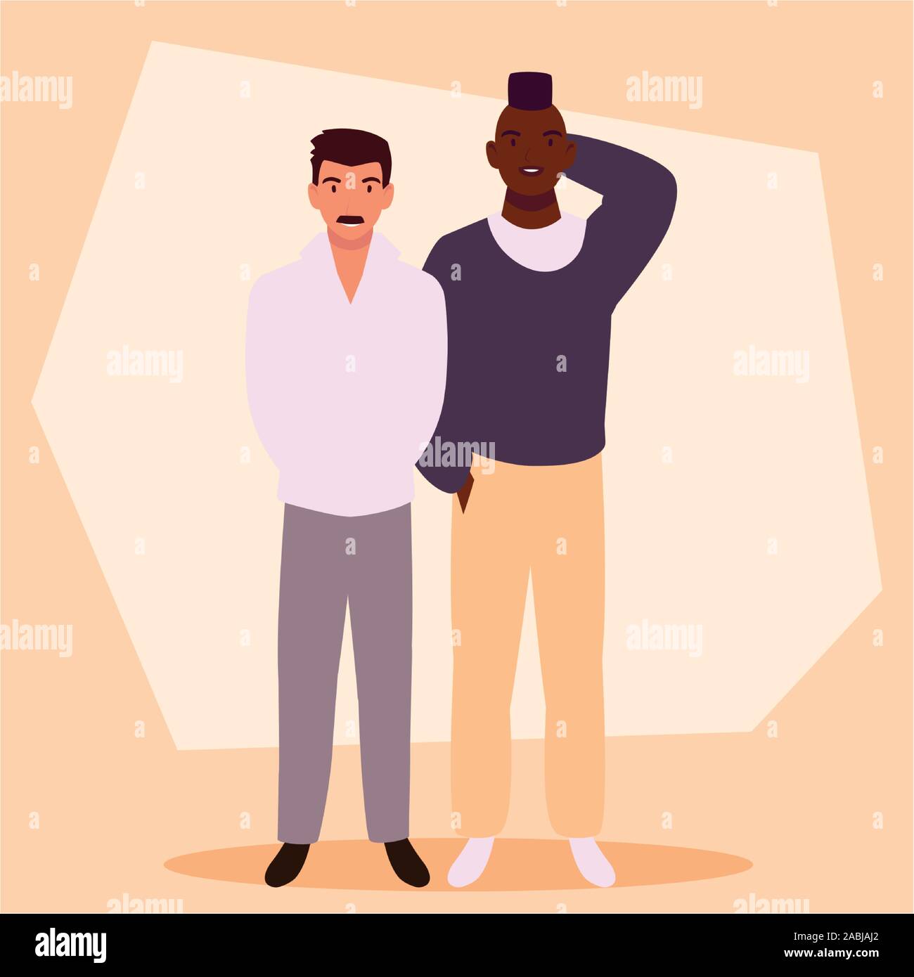 men standing with different poses vector illustration design Stock ...