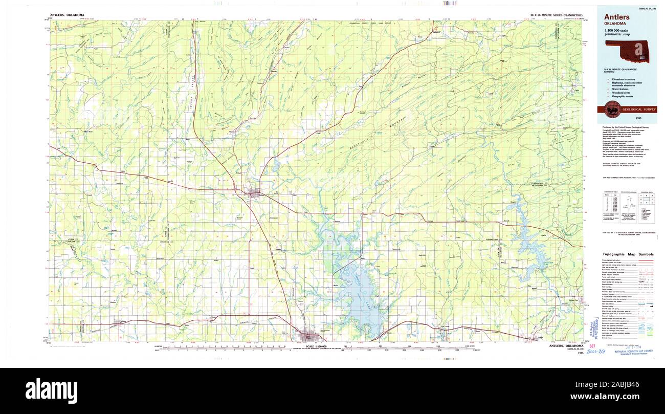 Map of antlers oklahoma hires stock photography and images Alamy