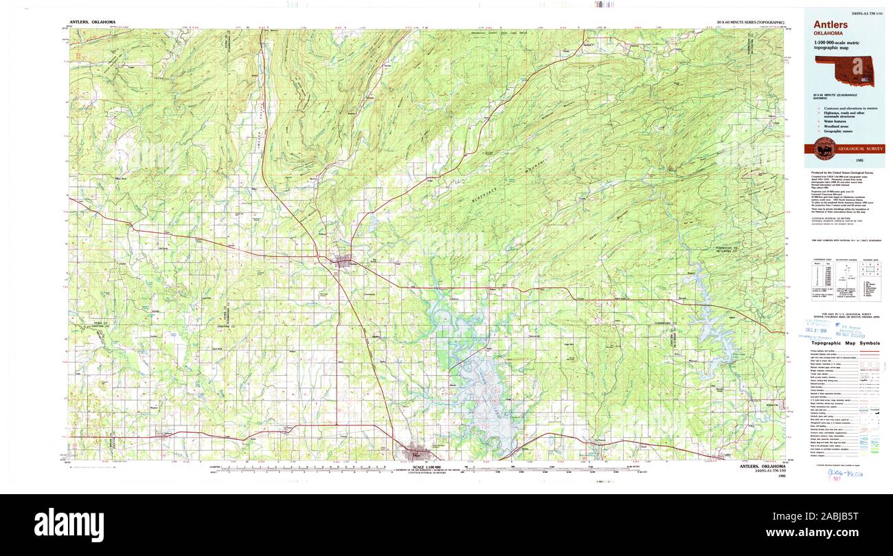 Antlers oklahoma map hires stock photography and images Alamy