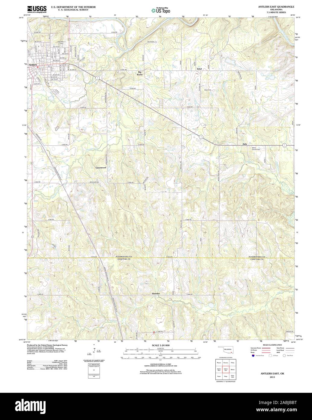 Map of antlers oklahoma hires stock photography and images Alamy