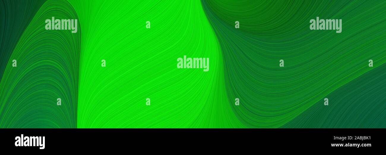 Banner Modern Waves Background Design With Forest Green Lime And