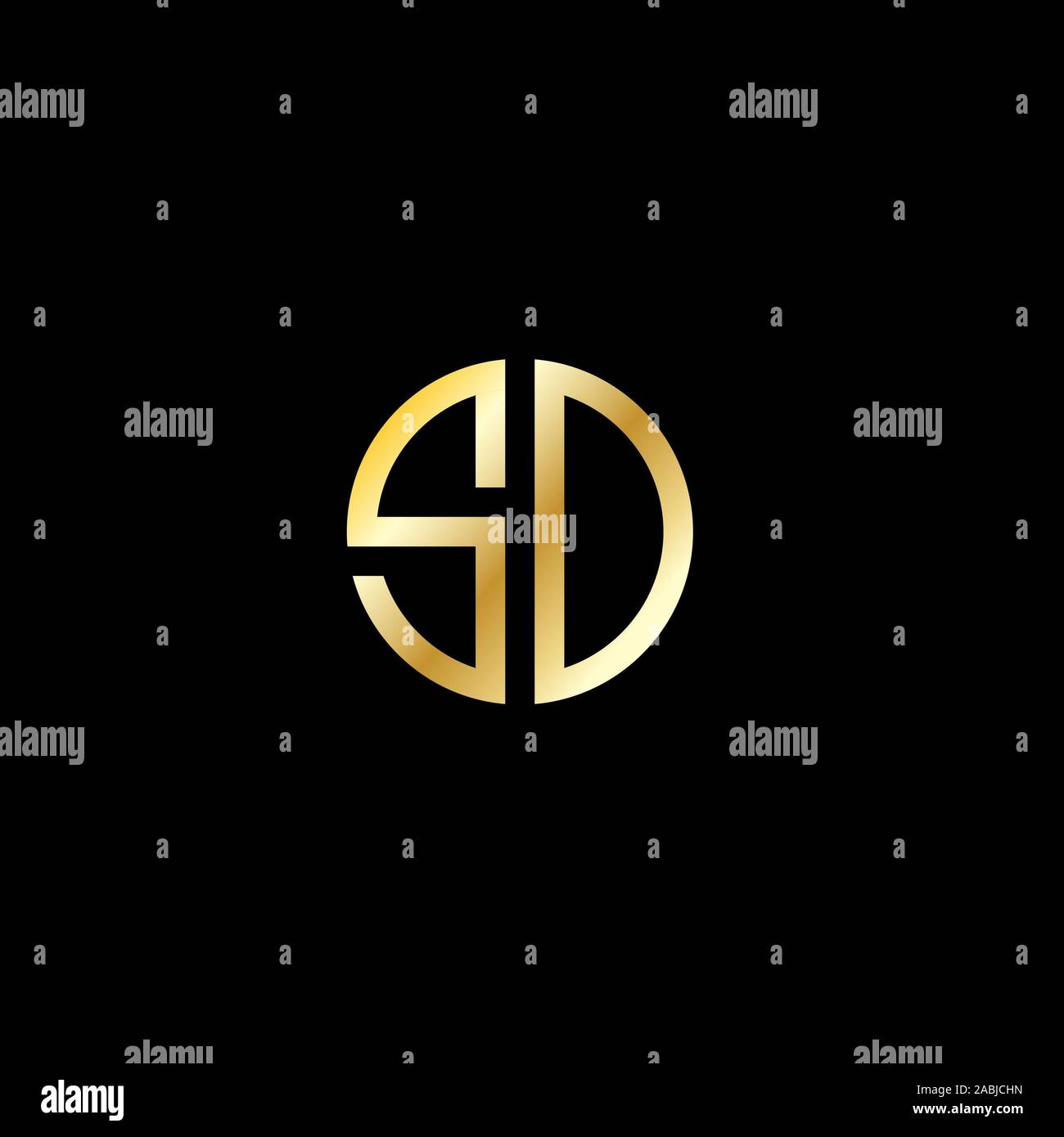sd logo. gold sd initials logo Stock Photo