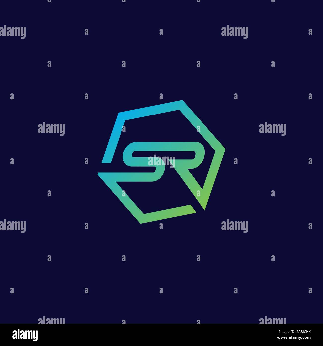 sr logo initials . modern sr logotype Stock Photo