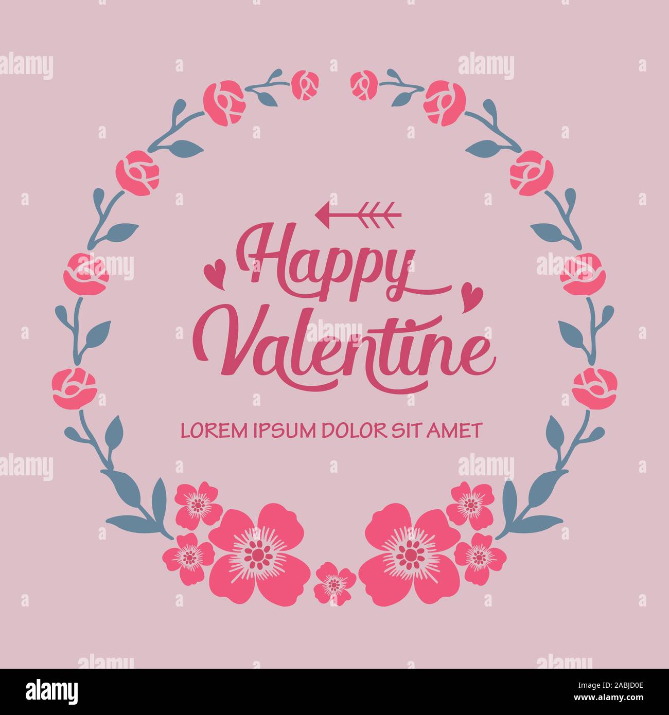Beautiful card happy valentine with plant wallpaper of leaf flower ...