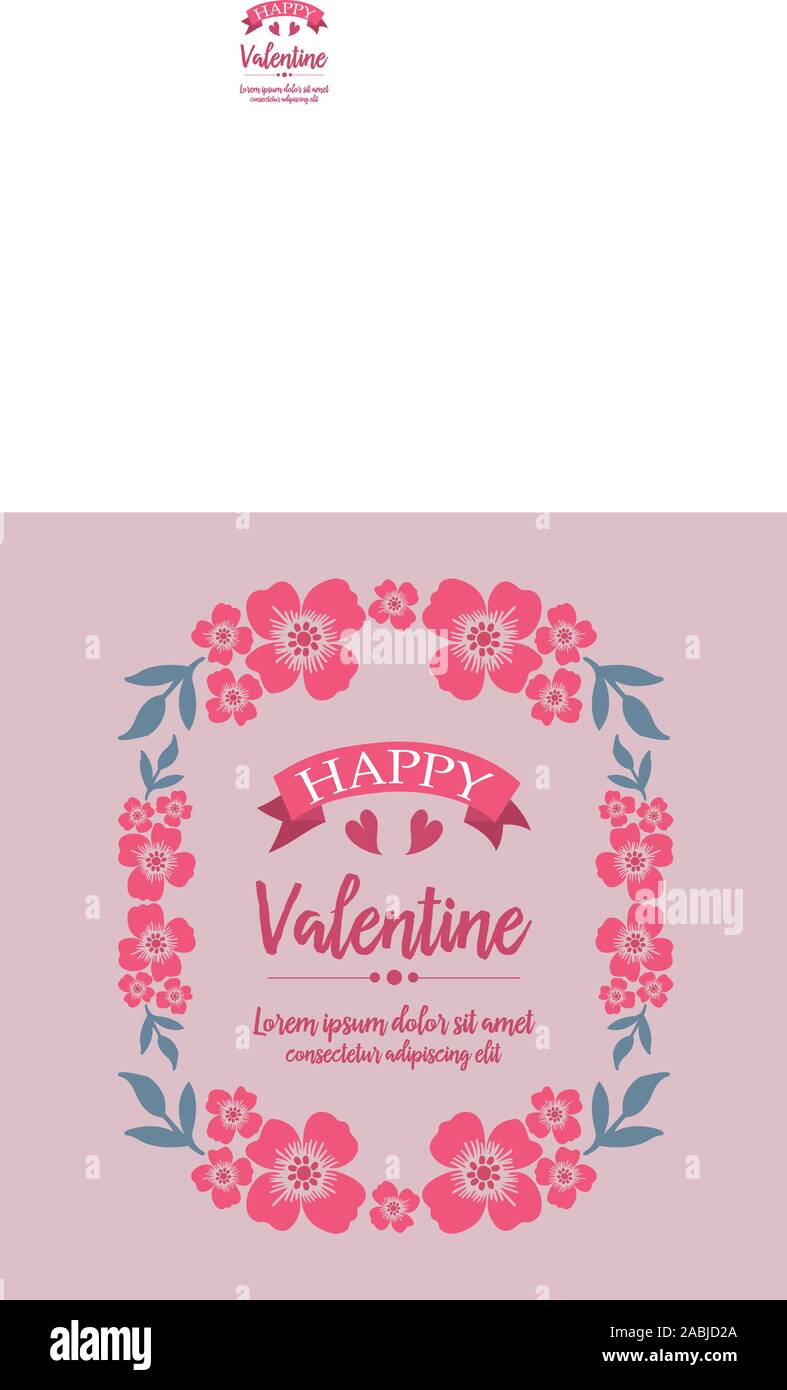 Beautiful card happy valentine with plant wallpaper of leaf flower ...