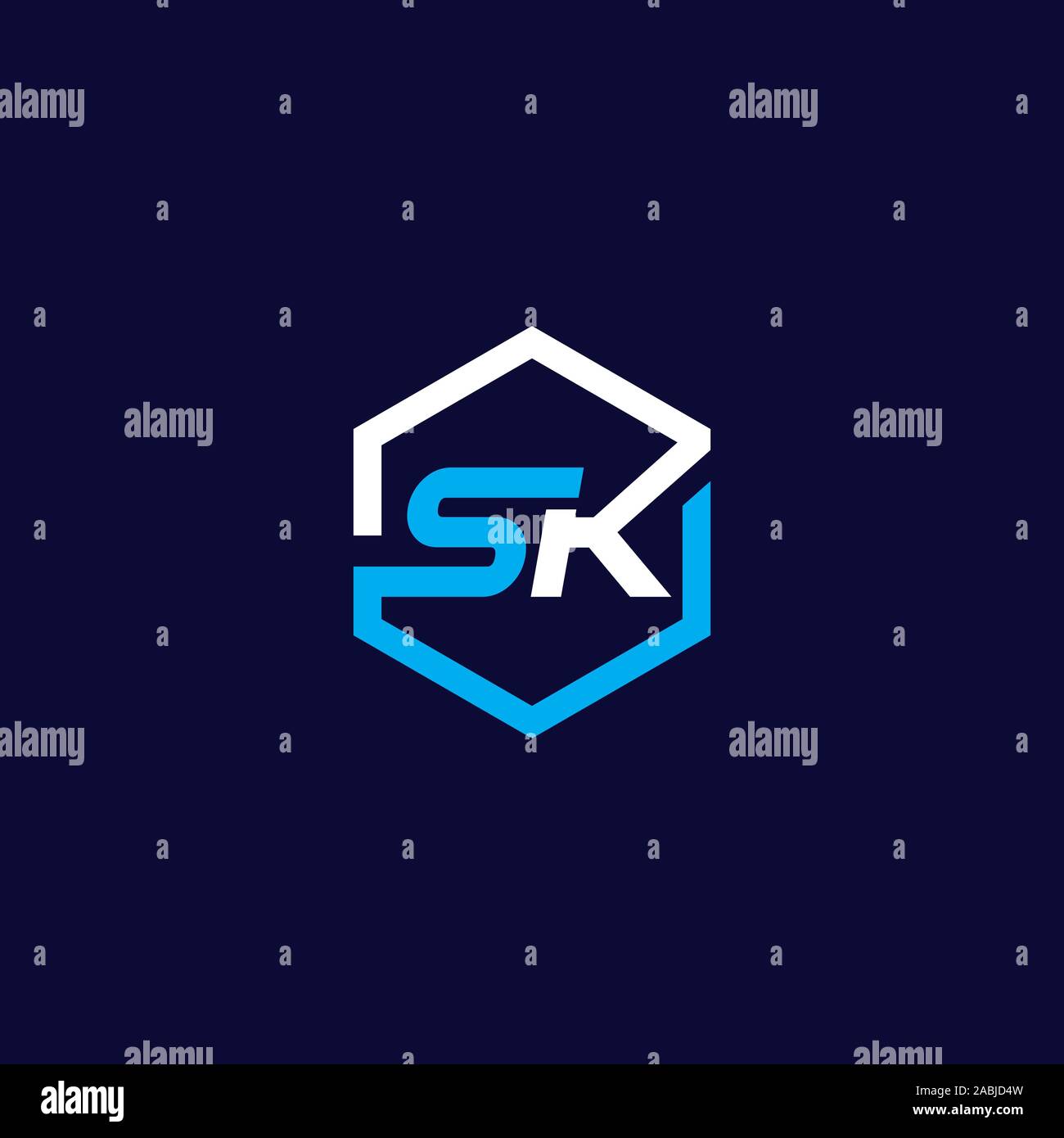 sk logo. modern sk initial logo Stock Vector