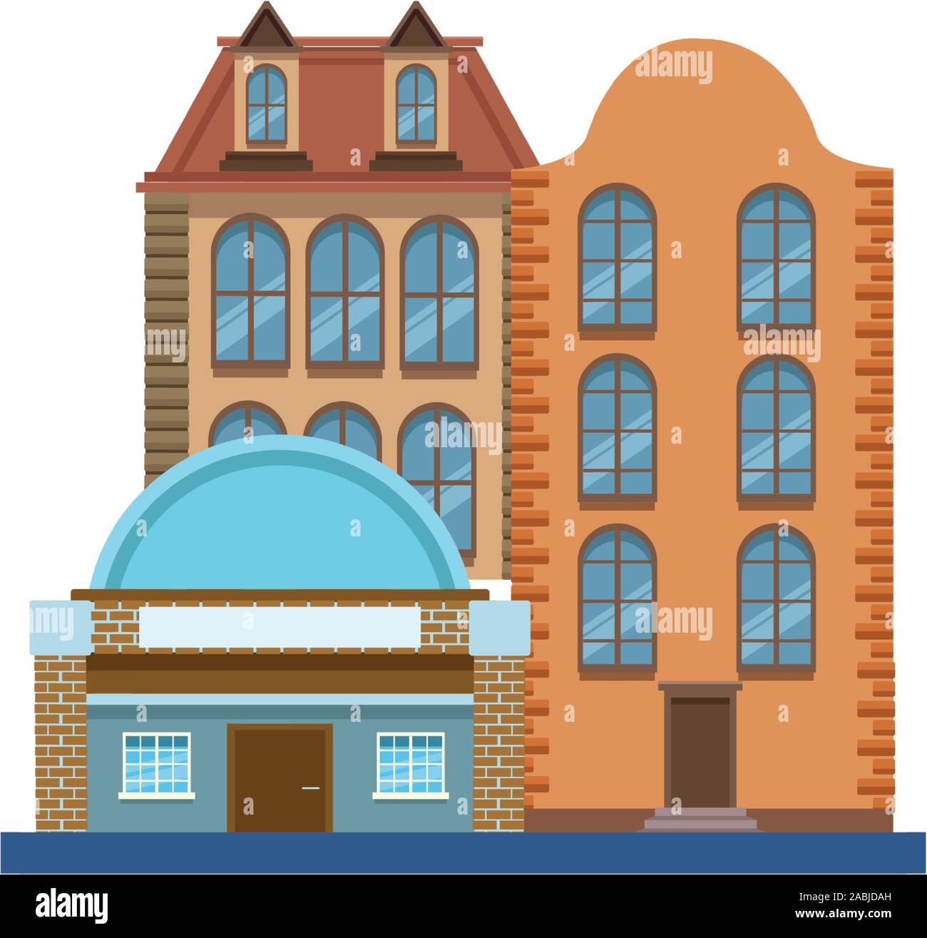 vintage city buildings icon, colorful design Stock Vector Image & Art ...