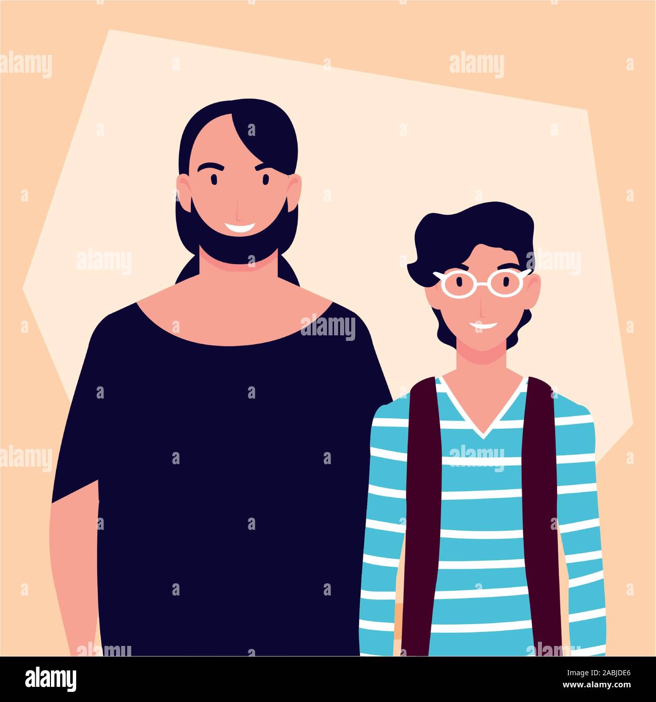 young men with different poses vector illustration design Stock Vector ...