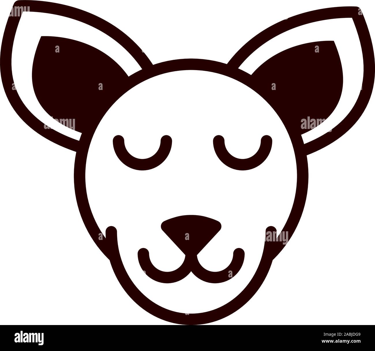 cute face kangaroo animal cartoon icon on white background thick line Stock  Vector Image & Art - Alamy