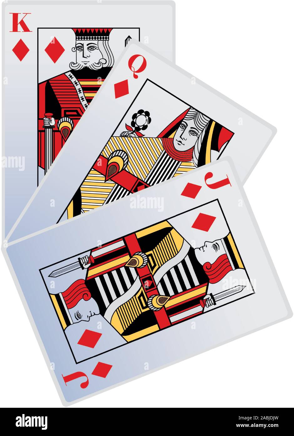 Queen of diamonds card Stock Vector Images - Alamy