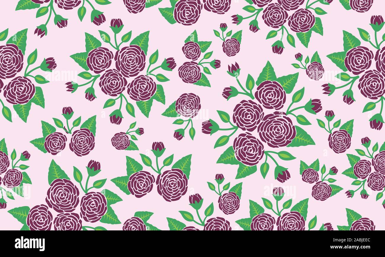 Seamless wallpaper pattern for rose flower art Stock Vector Image & Art ...