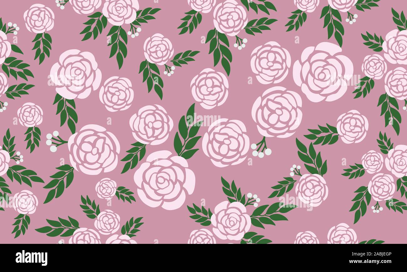 Seamless wallpaper pattern for rose flower art Stock Vector Image & Art ...