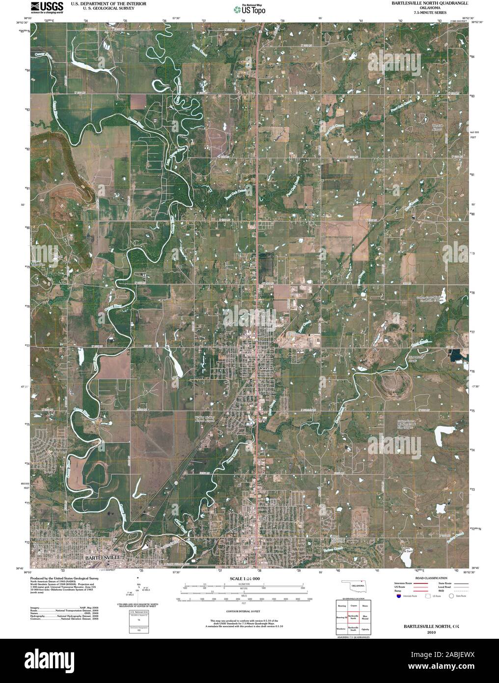 Map of bartlesville oklahoma Cut Out Stock Images & Pictures - Alamy