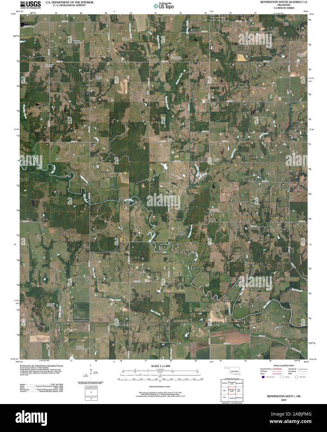 Map of bennington oklahoma Cut Out Stock Images & Pictures Alamy