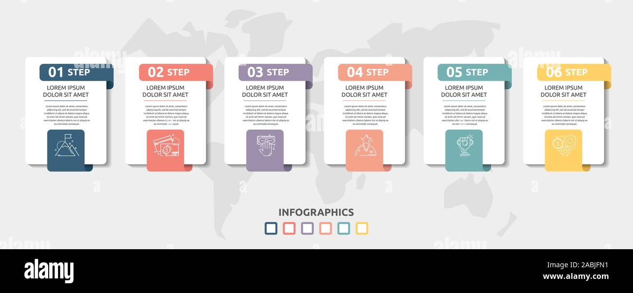 Vector infographic flat template. Rectangles for six diagrams, graph ...