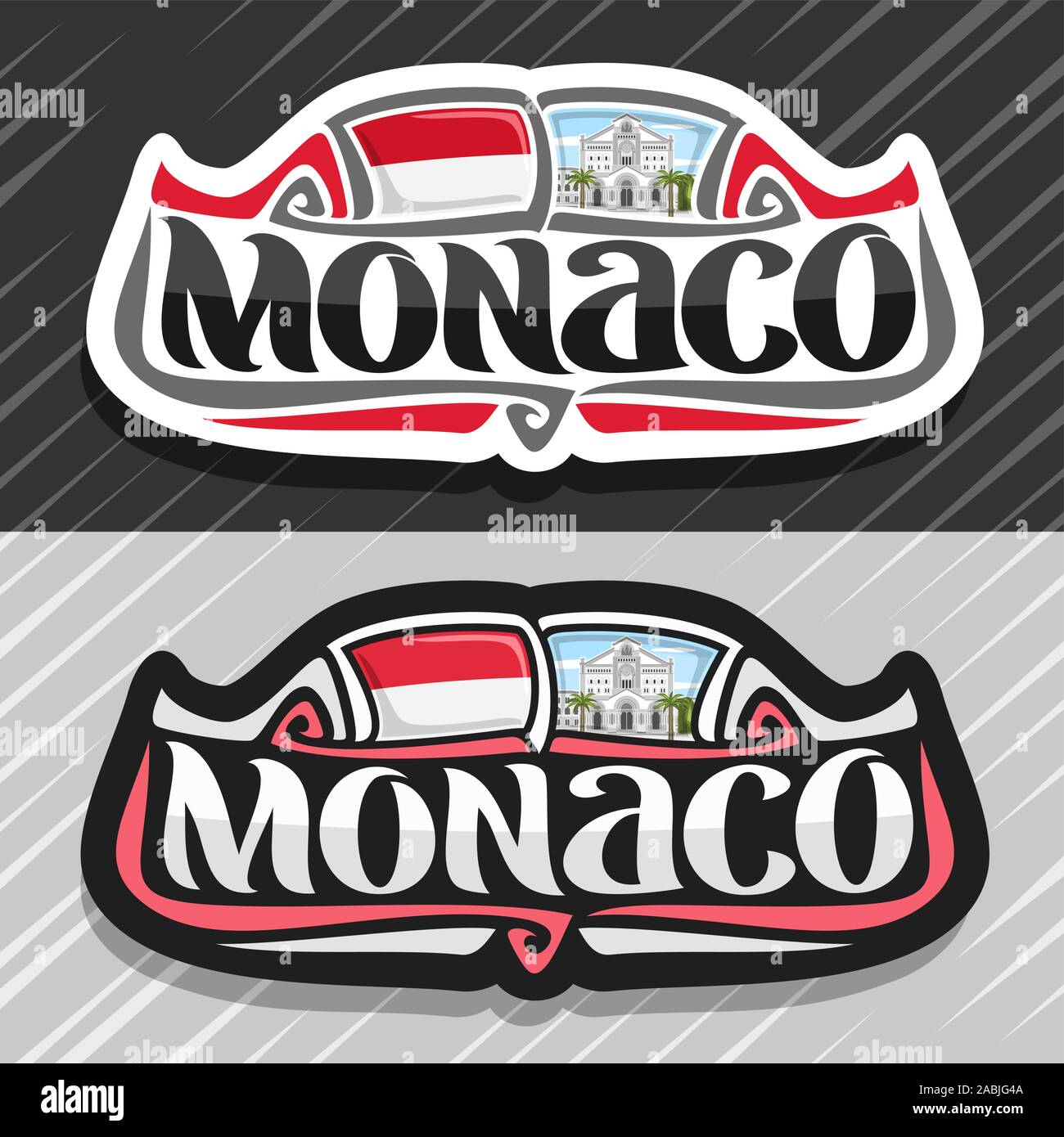 Flag of Monaco FRIDGE MAGNET 