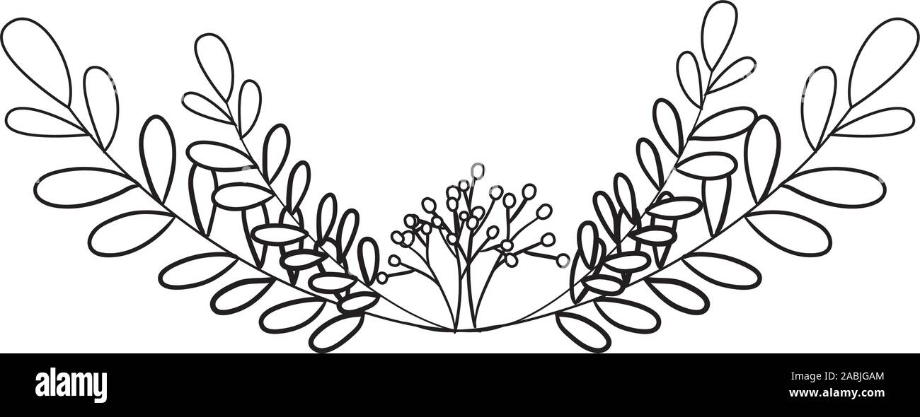 Isolated leaves wreath vector design Stock Vector Image & Art - Alamy